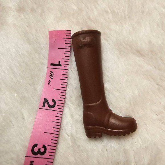 Barbie Doll Replacement Equestrian Brown Horse Riding Boot Single Shoe - Picture 3 of 3